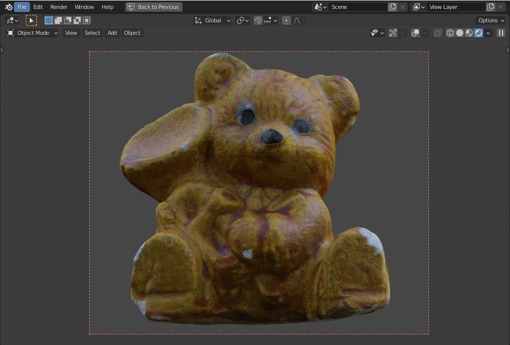 plaster bear   trumpet player Low-poly 3D model_2