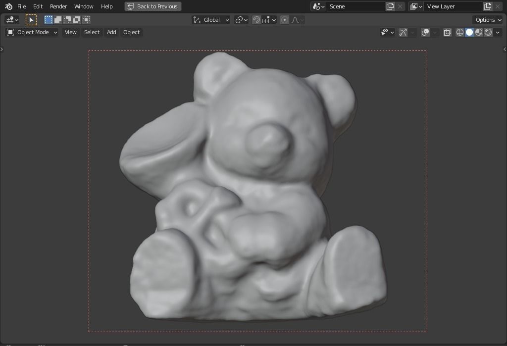 plaster bear   trumpet player Low-poly 3D model_8