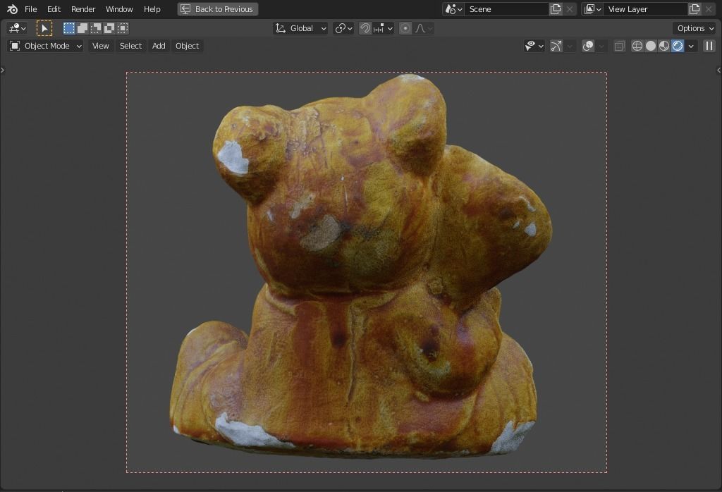 plaster bear   trumpet player Low-poly 3D model_4