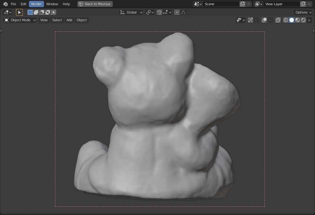 plaster bear   trumpet player Low-poly 3D model_6