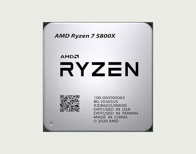 CPU AMD Ryzen 7 5800X Low-poly 3D model