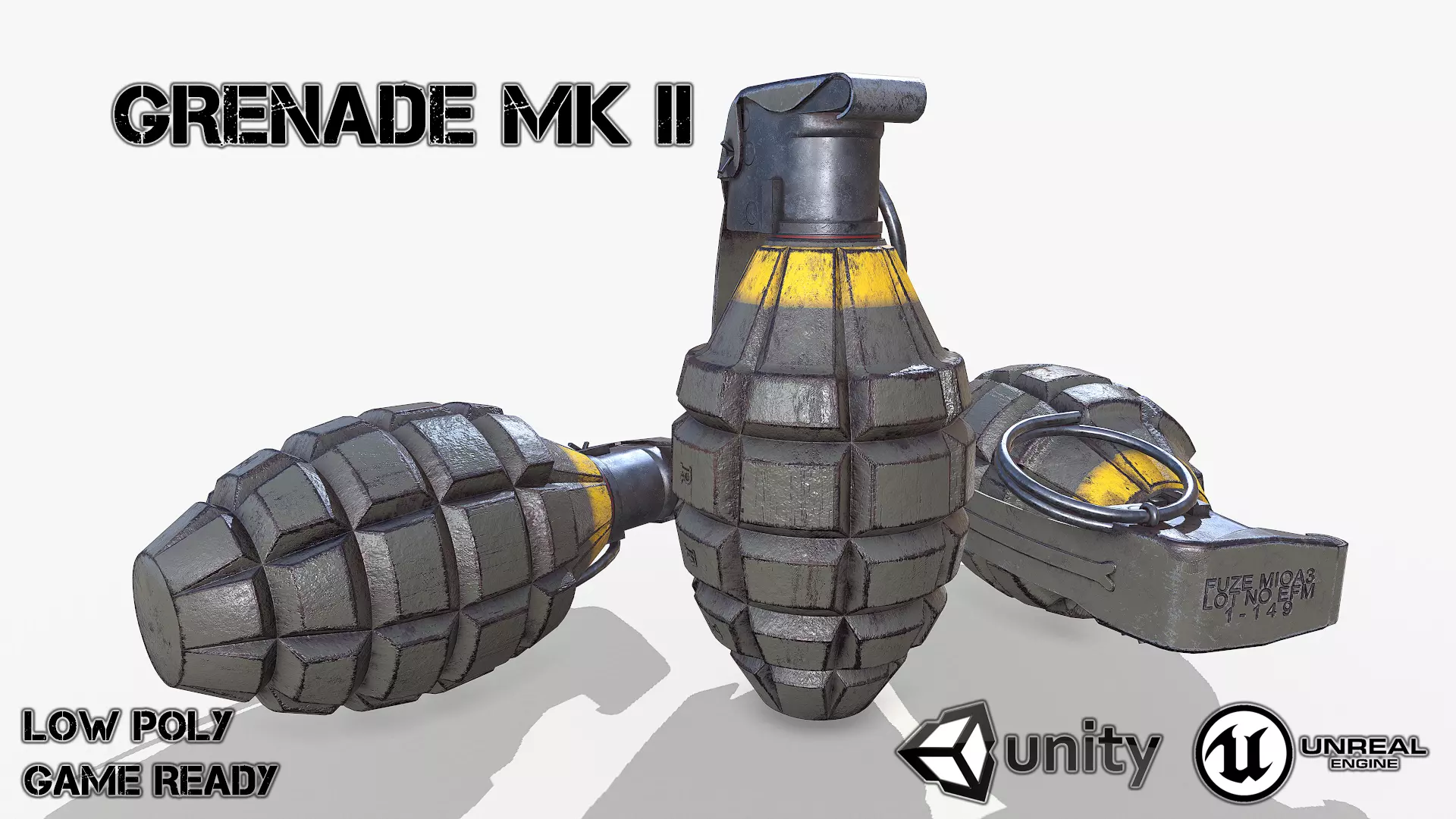 Grenade Mk II Low-poly 3D model