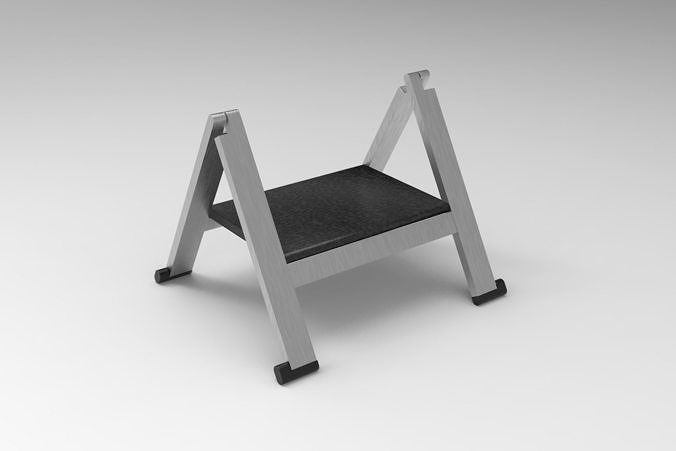 Stepladder folding step stool Low-poly 3D model