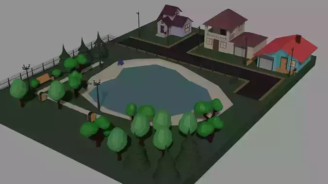 Low poly village constructor