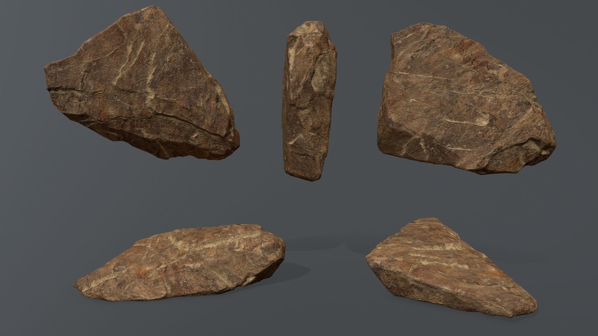 desert rocks Low-poly 3D model_6
