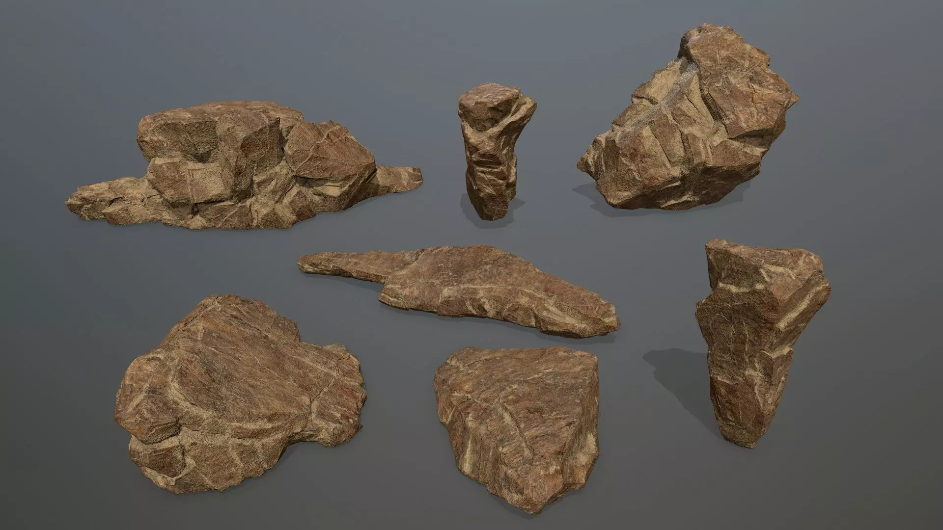 desert rocks Low-poly 3D model_0