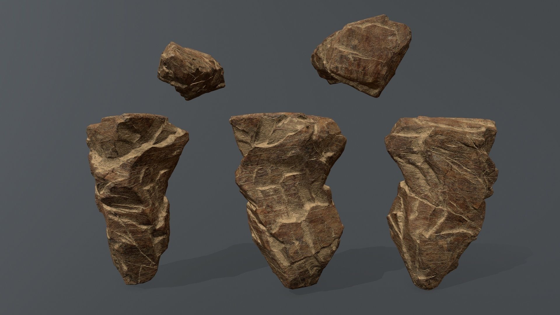 desert rocks Low-poly 3D model_7