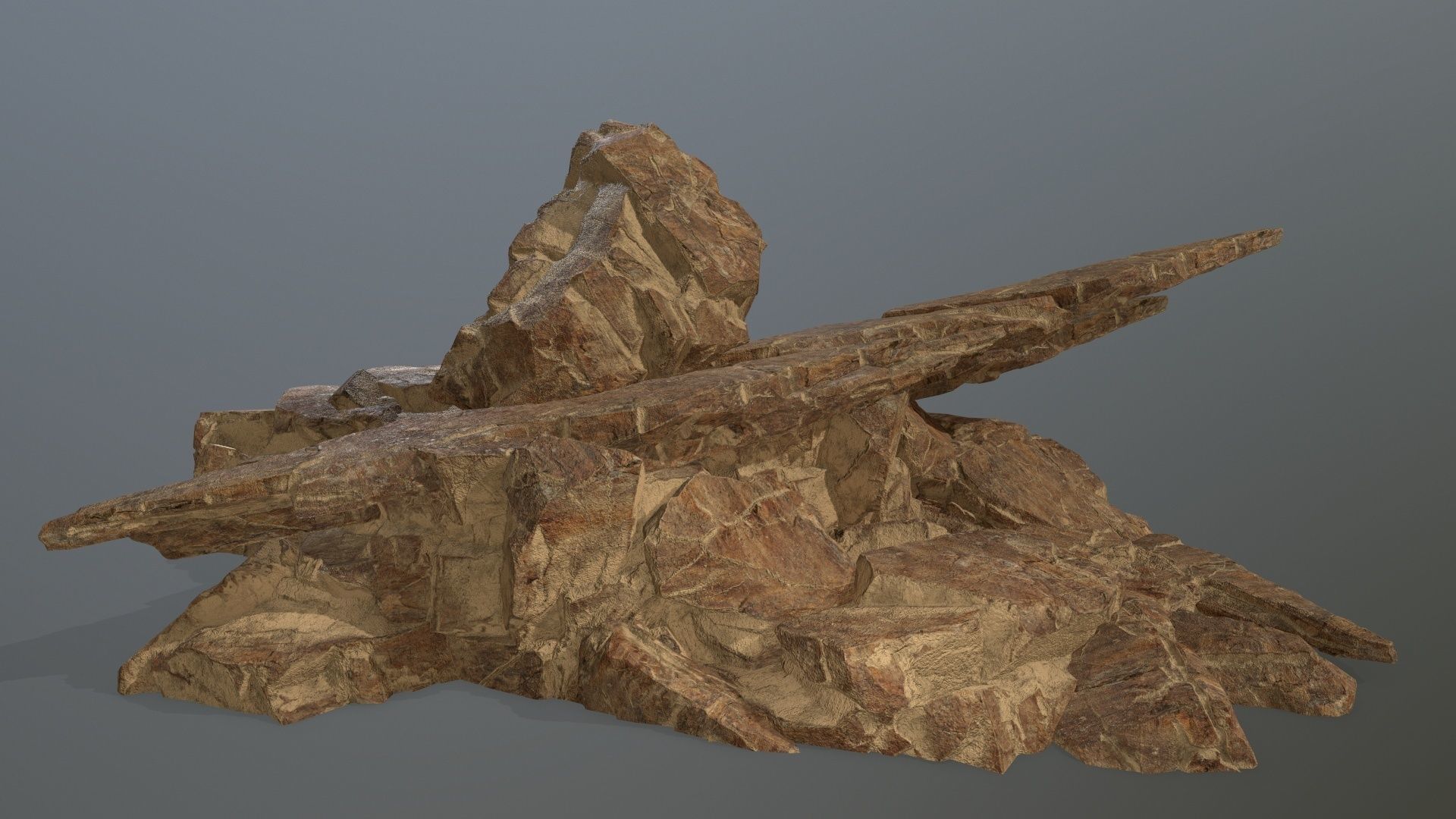 desert rocks Low-poly 3D model_1