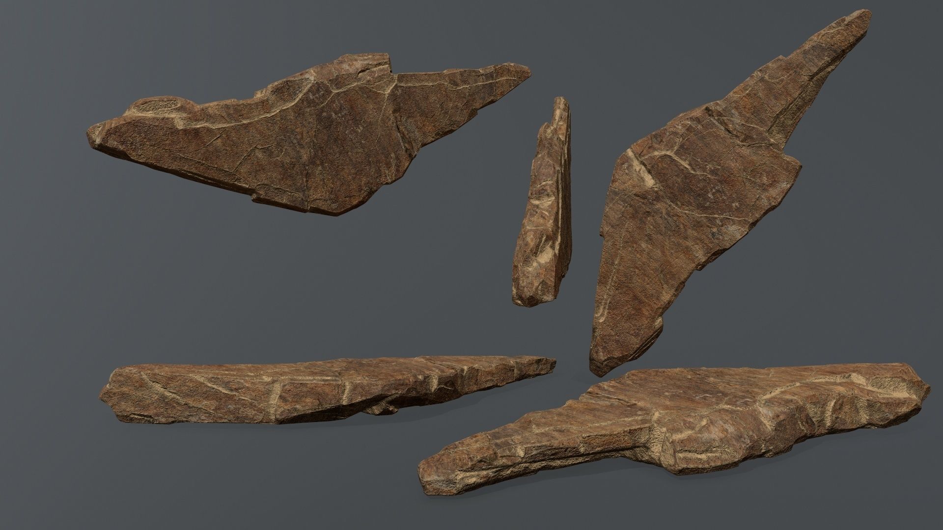 desert rocks Low-poly 3D model_3