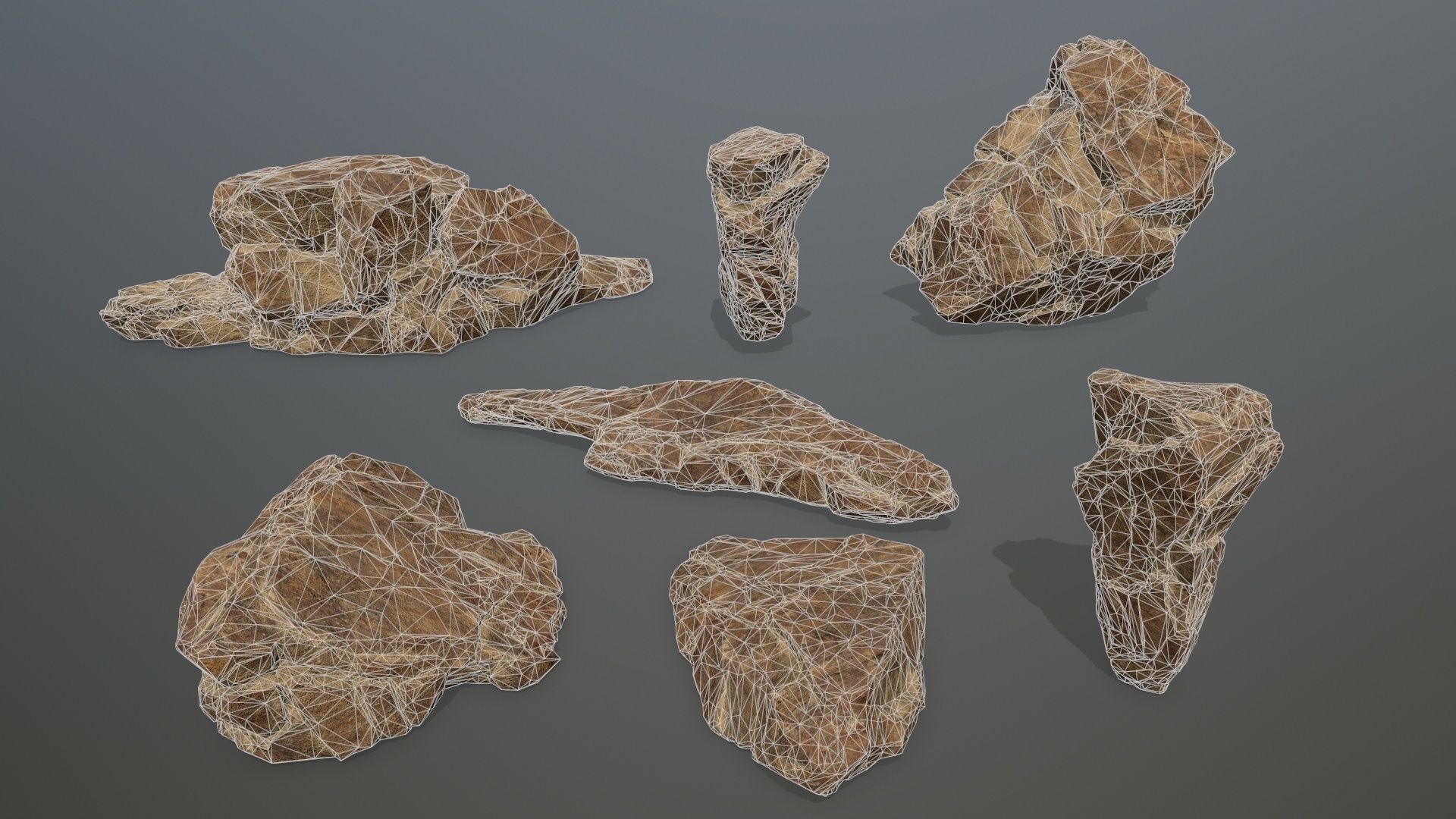 desert rocks Low-poly 3D model_22