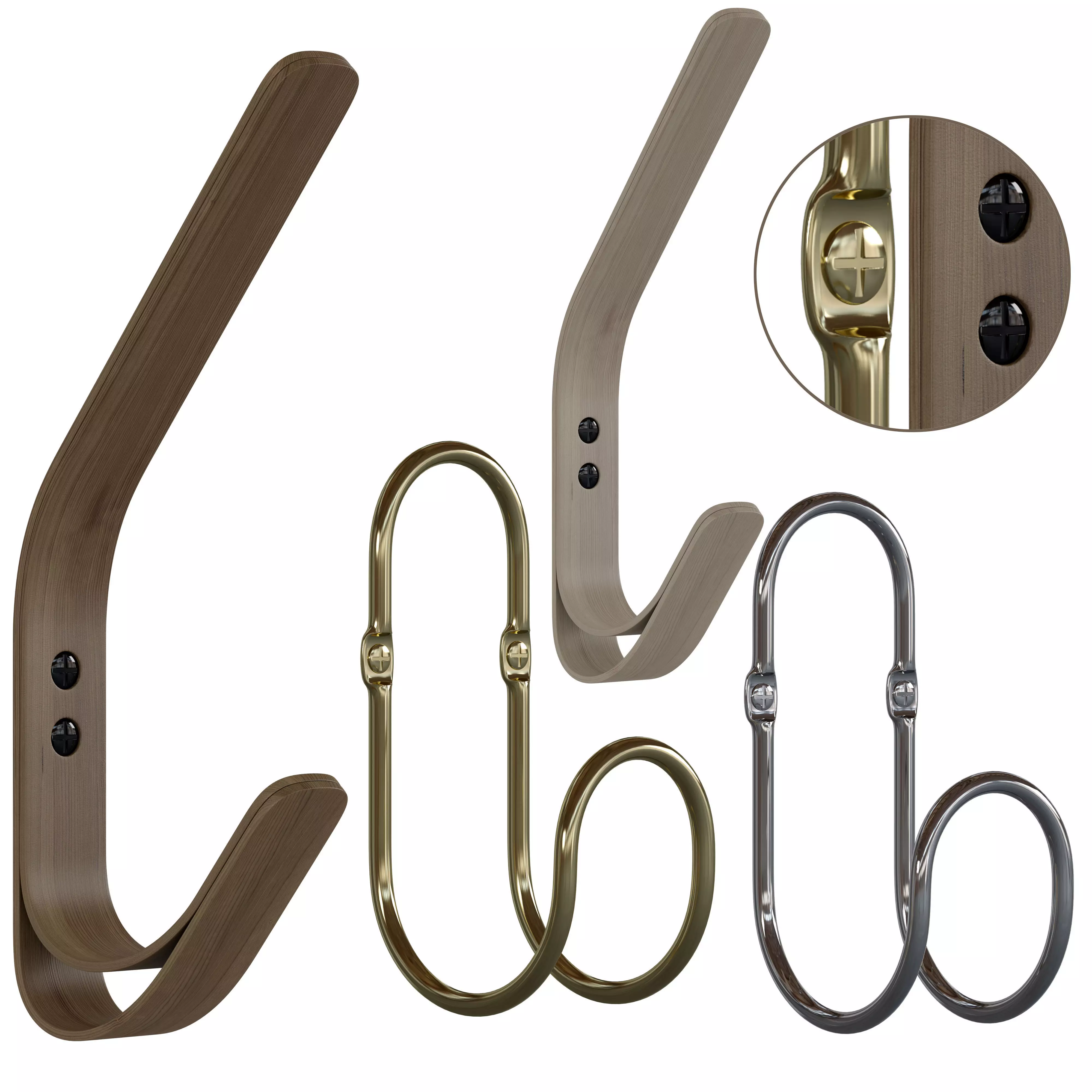 West elm wall hook Low-poly 3D model_0