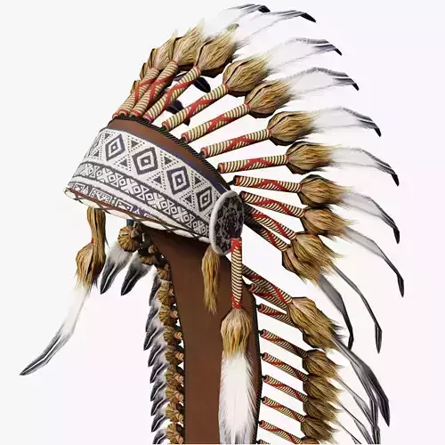 Indian headdress Low-poly 3D model