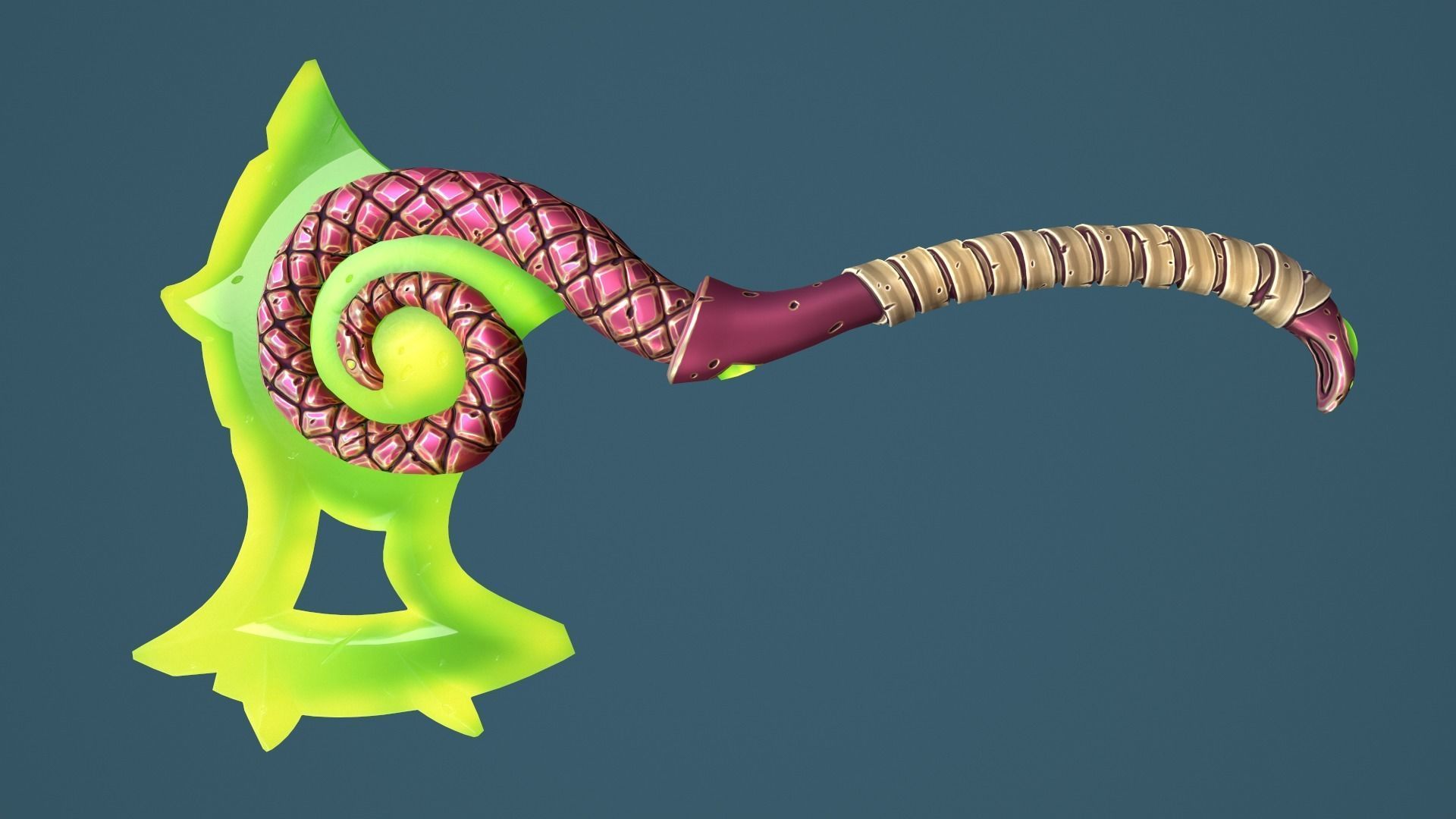 Snake axe Low-poly 3D model_20