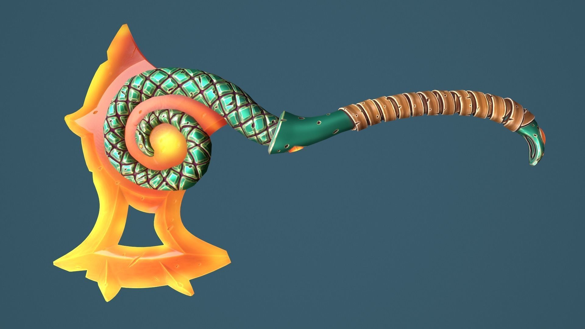 Snake axe Low-poly 3D model_7
