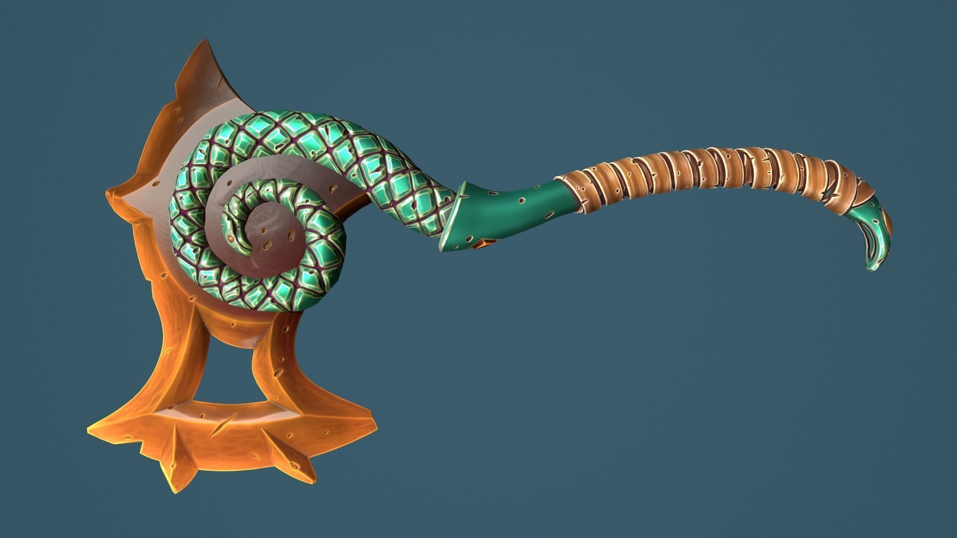 Snake axe Low-poly 3D model_6