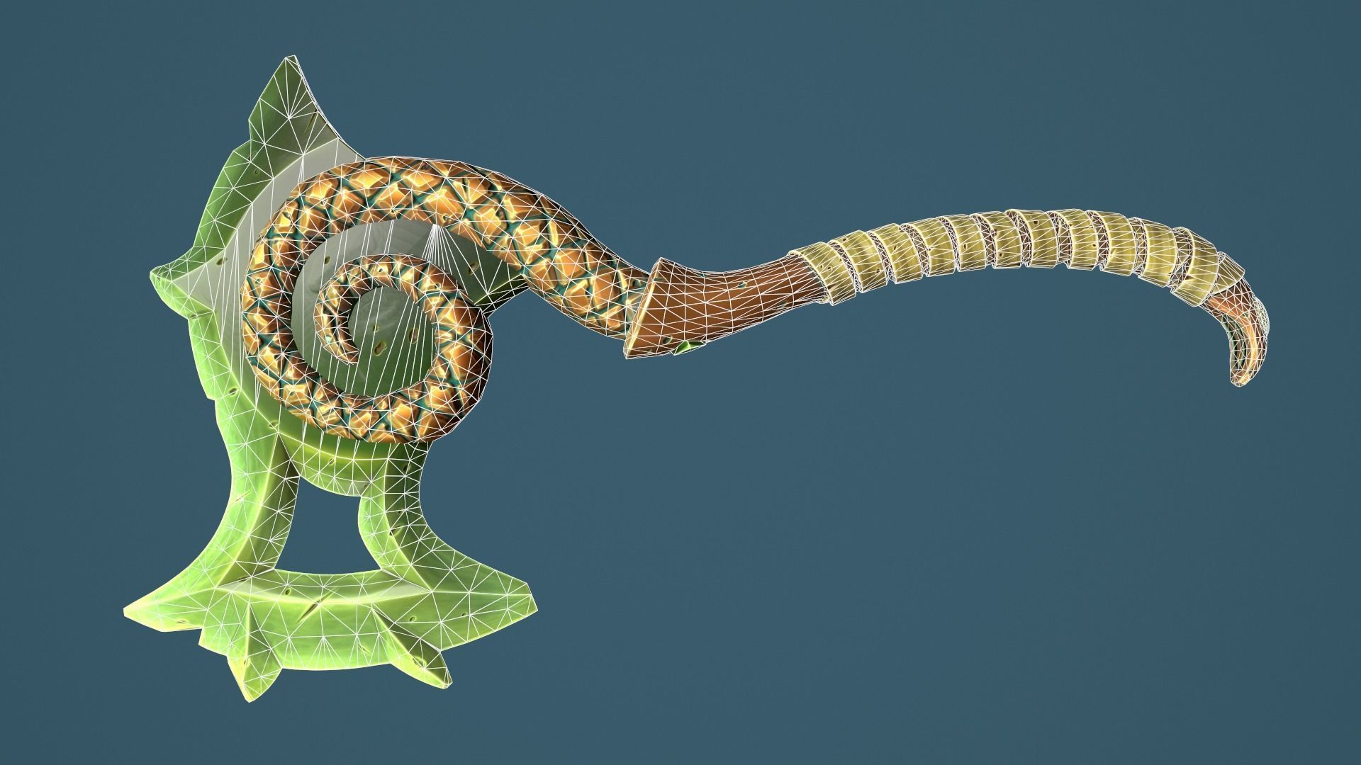 Snake axe Low-poly 3D model_3