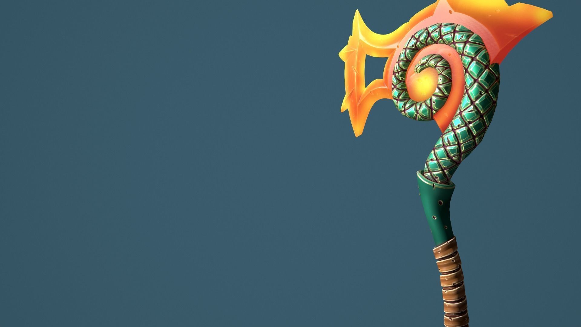 Snake axe Low-poly 3D model_27