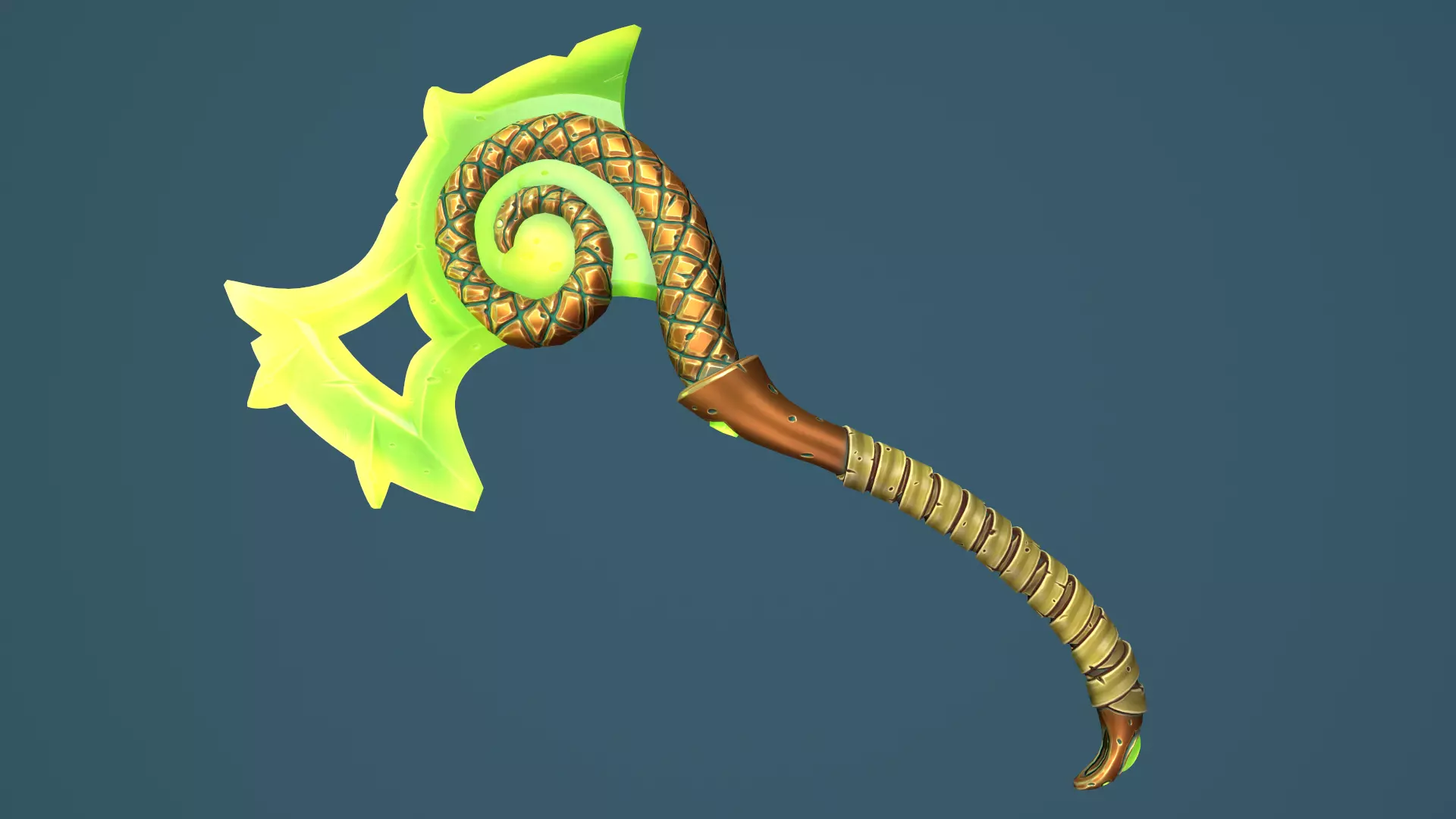 Snake axe Low-poly 3D model_0