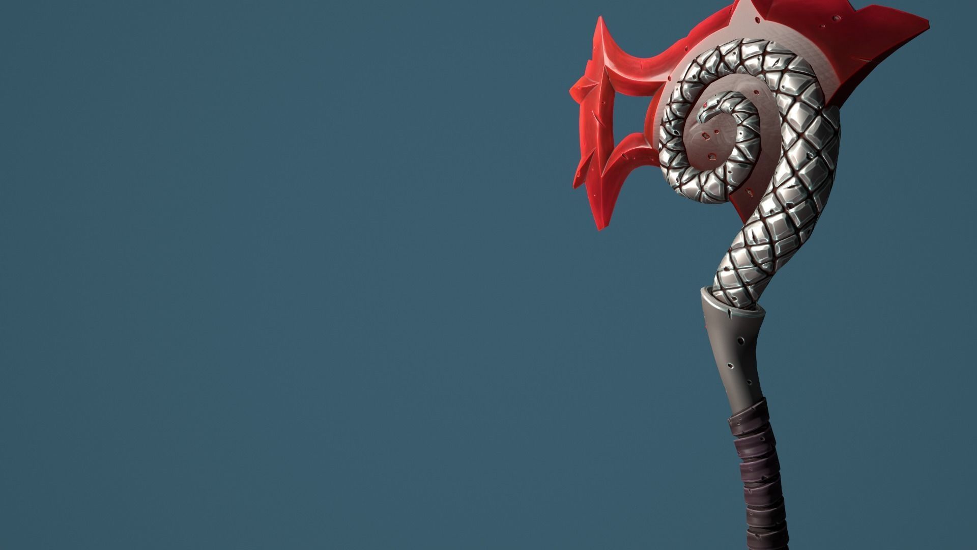 Snake axe Low-poly 3D model_28