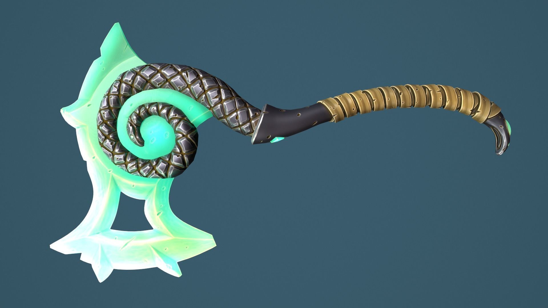 Snake axe Low-poly 3D model_15