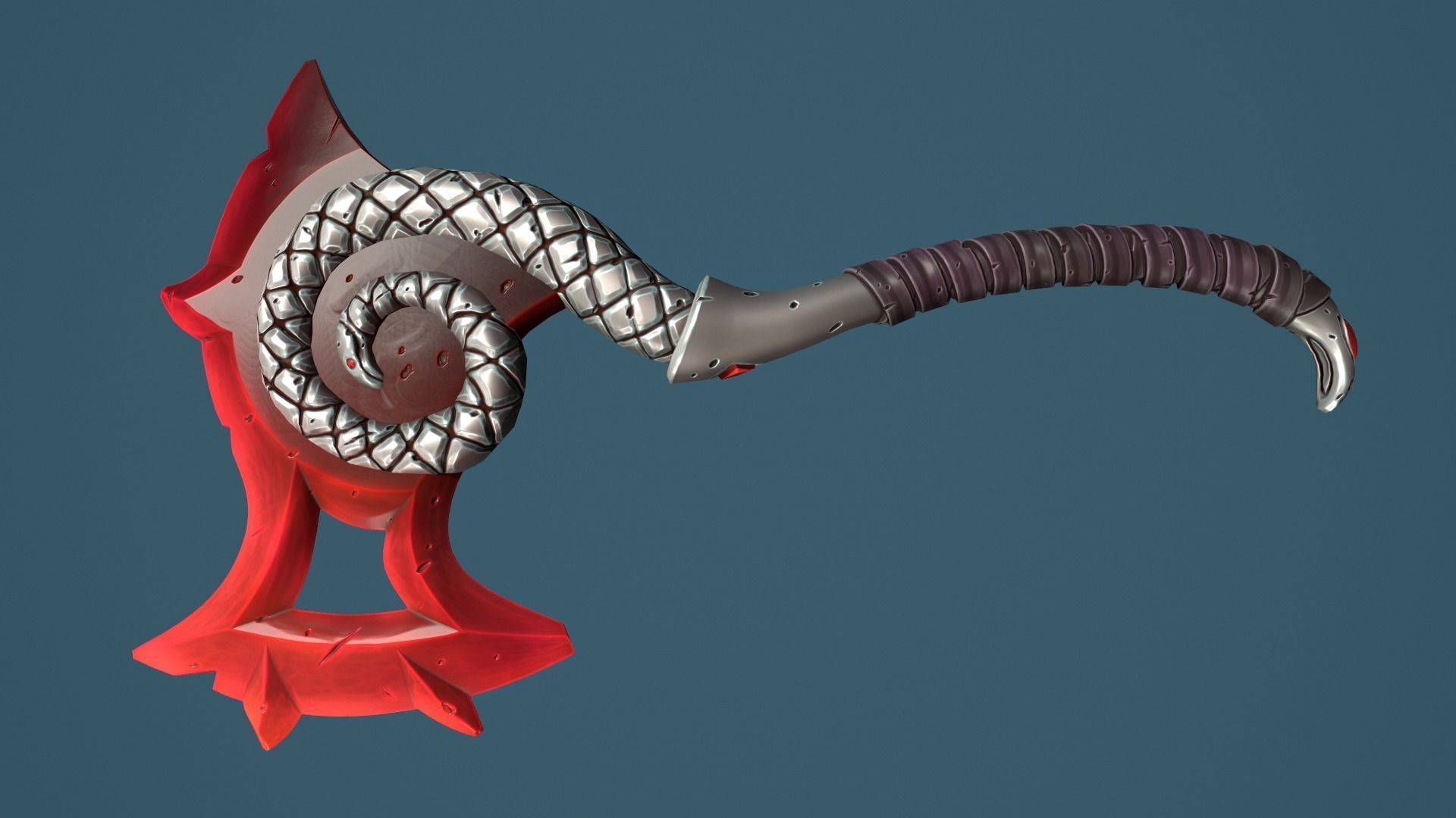 Snake axe Low-poly 3D model_12