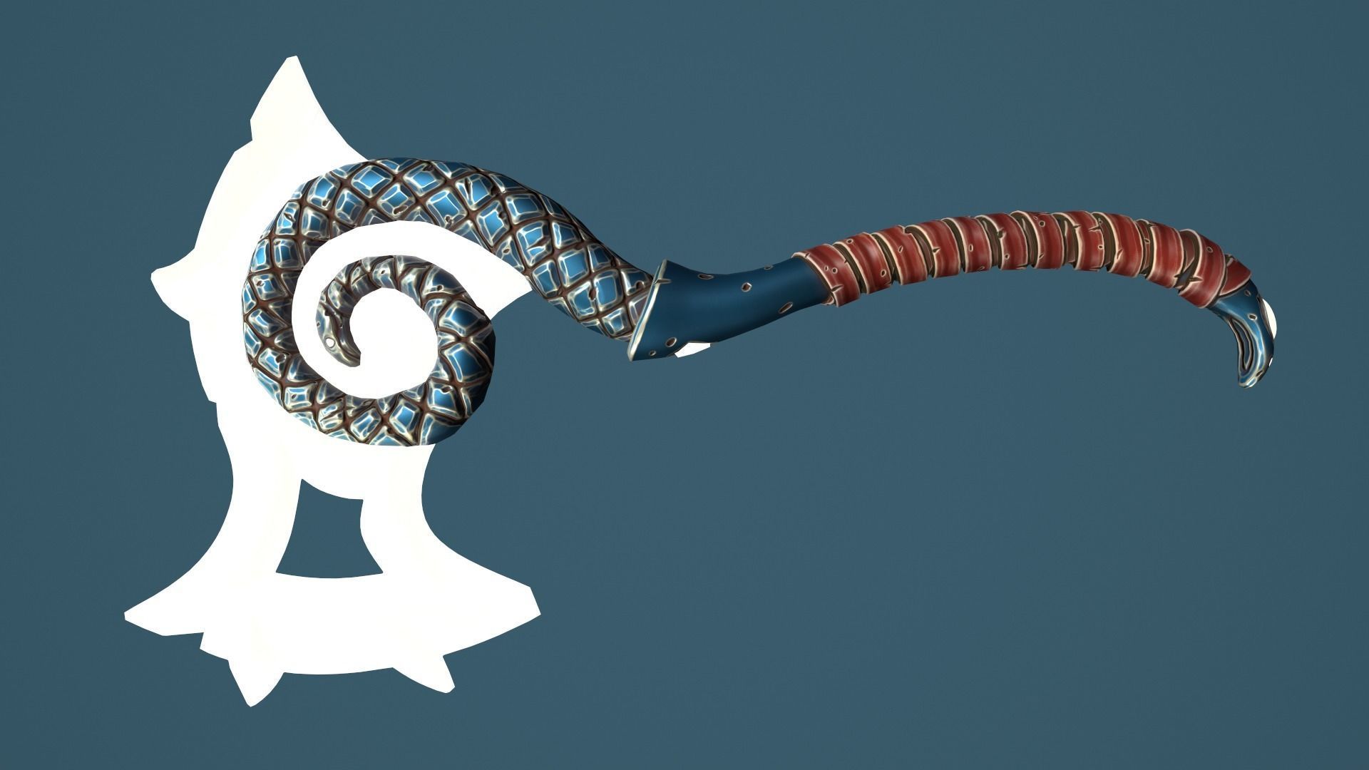 Snake axe Low-poly 3D model_18