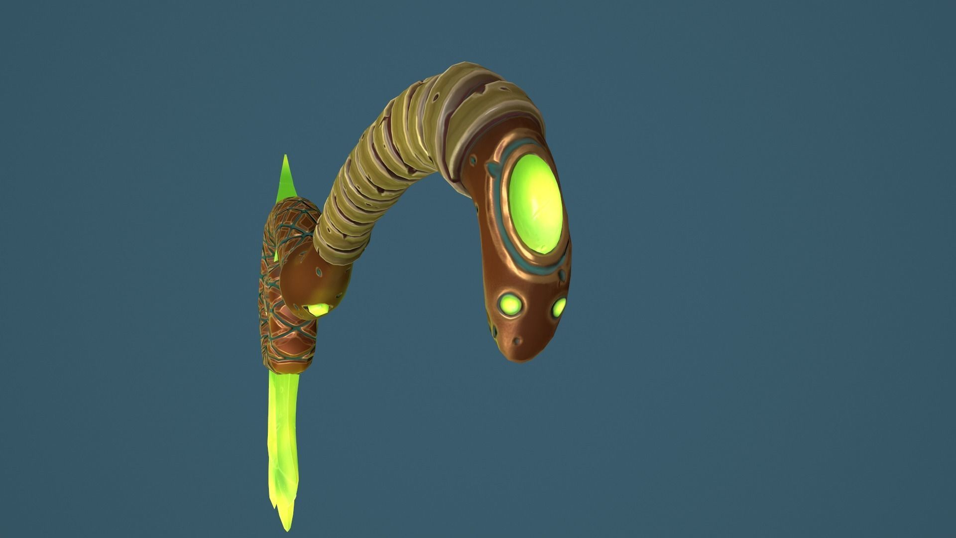 Snake axe Low-poly 3D model_23