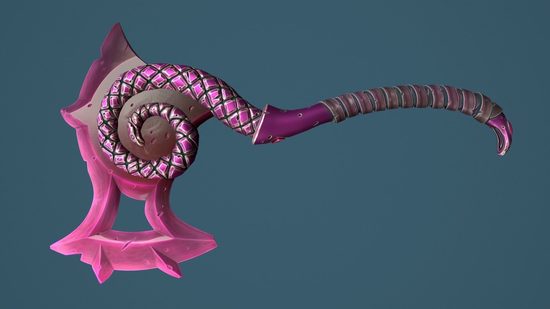 Snake axe Low-poly 3D model_10