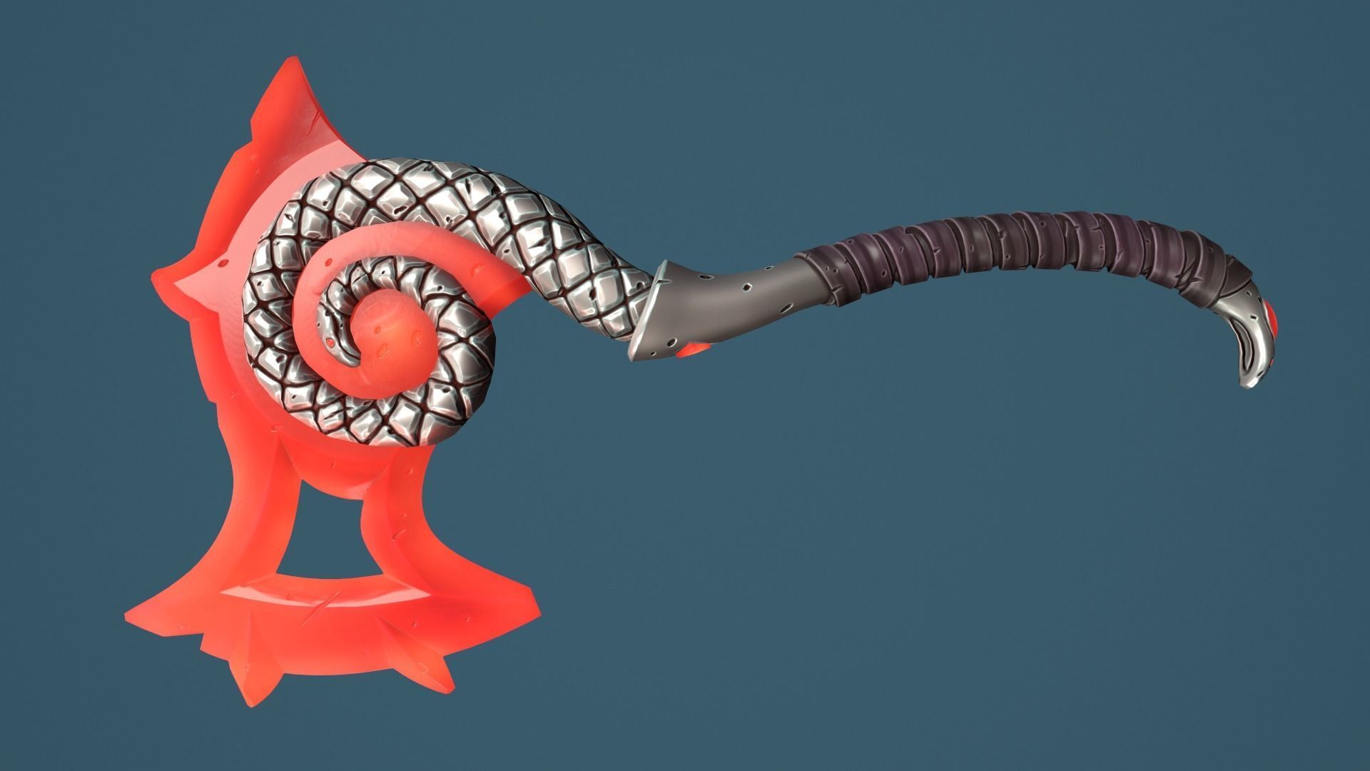 Snake axe Low-poly 3D model_13