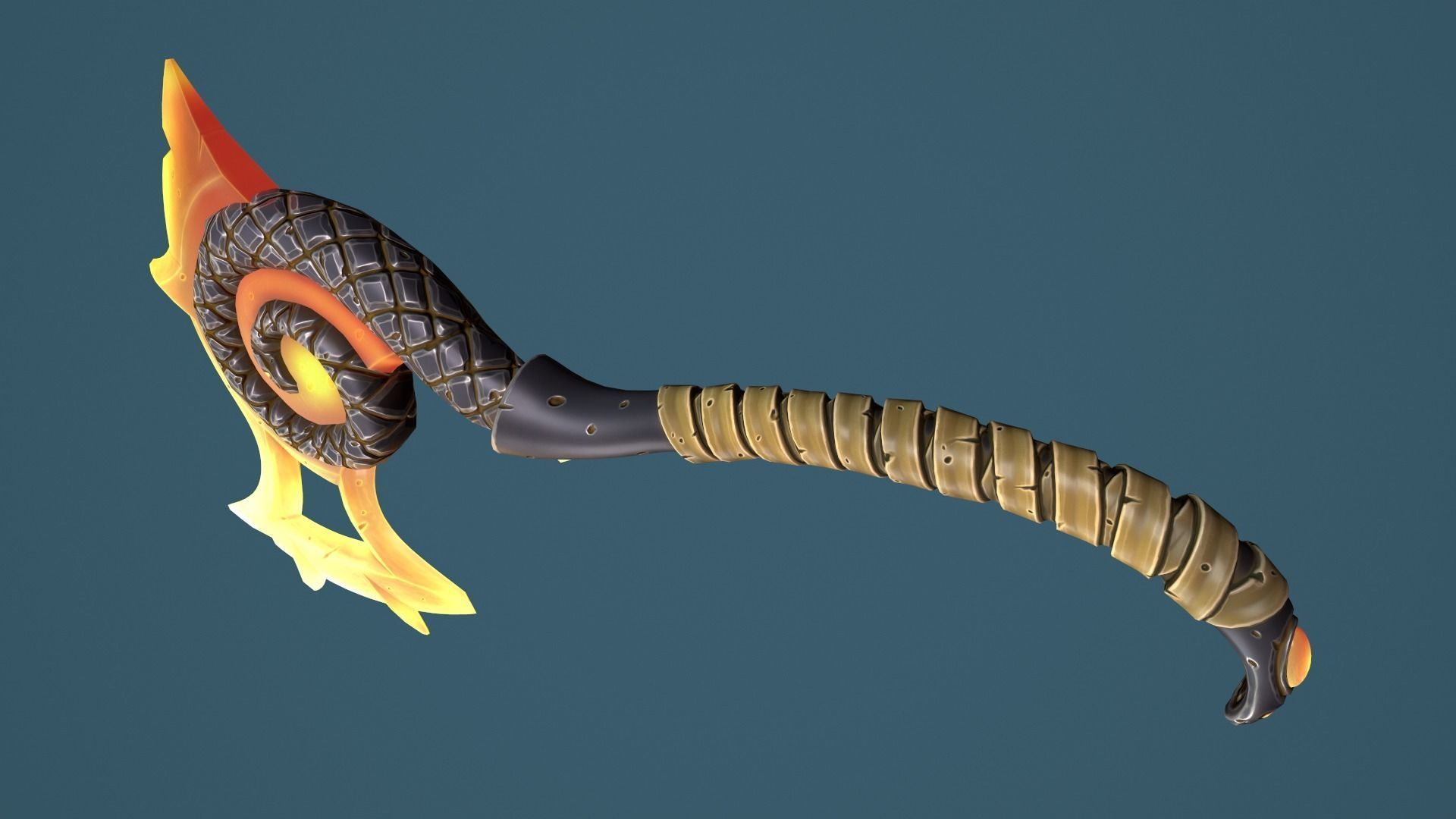 Snake axe Low-poly 3D model_21
