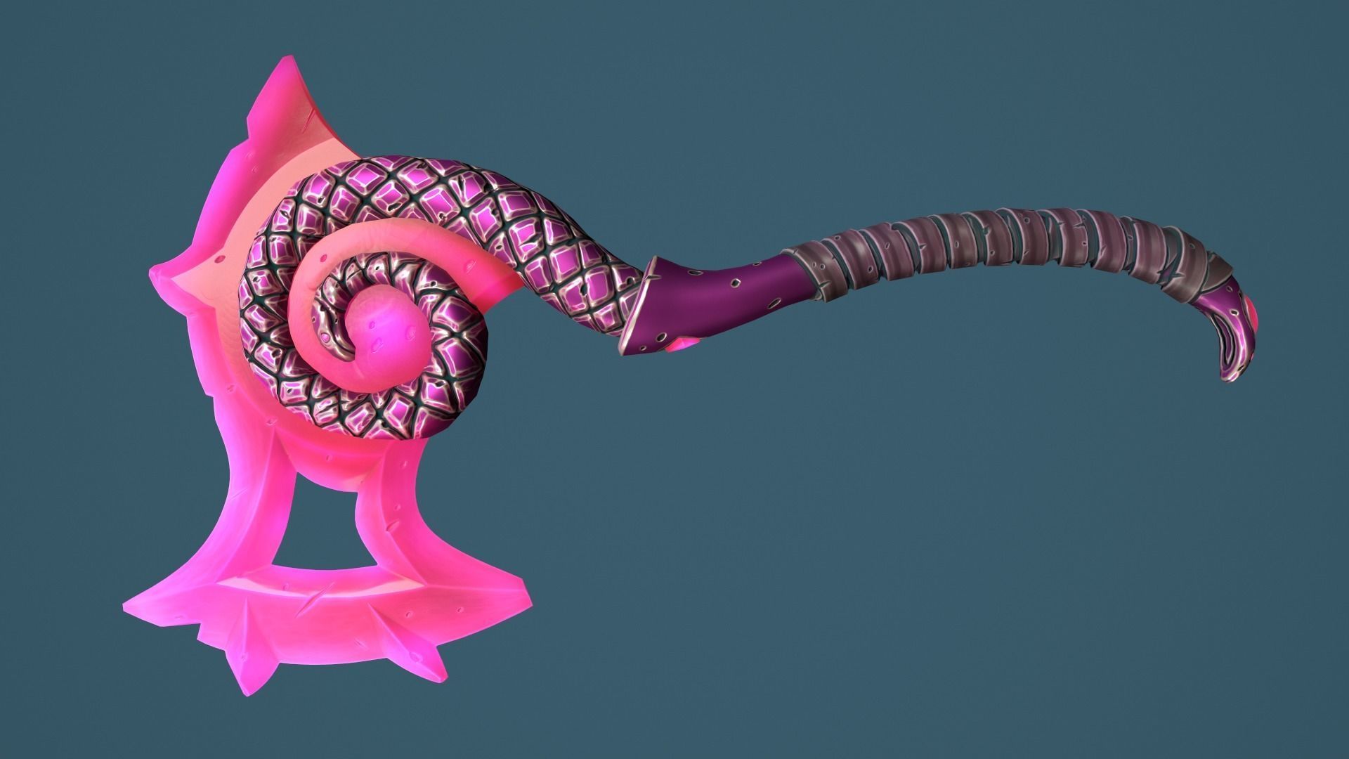Snake axe Low-poly 3D model_11