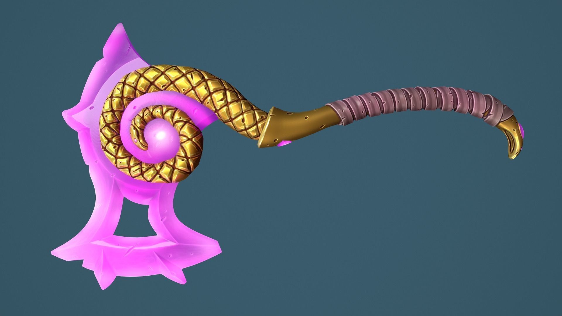 Snake axe Low-poly 3D model_9