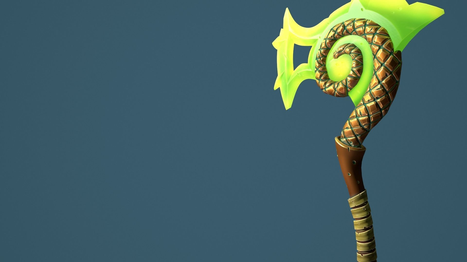 Snake axe Low-poly 3D model_26