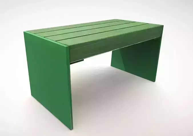 Park Bench 8 Oak Green Metal Frame 3  Low-poly 3D model