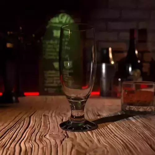 Bar Glass Footed Pilsner Low-poly 3D model