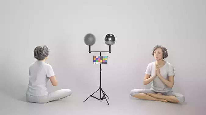 Woman in sportswear doing yoga 303 Low-poly 3D model
