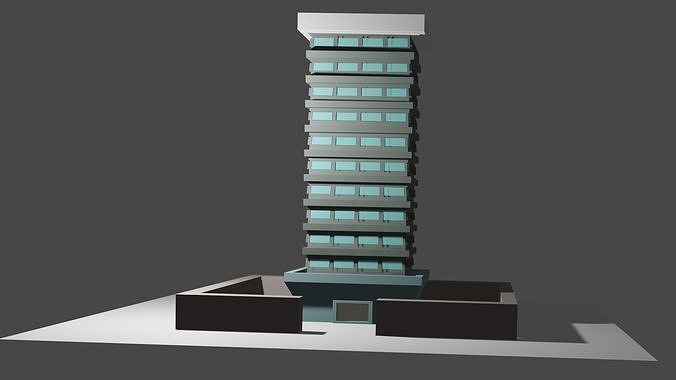 standard building  Low-poly 3D model