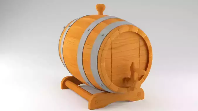  A wooden barrel