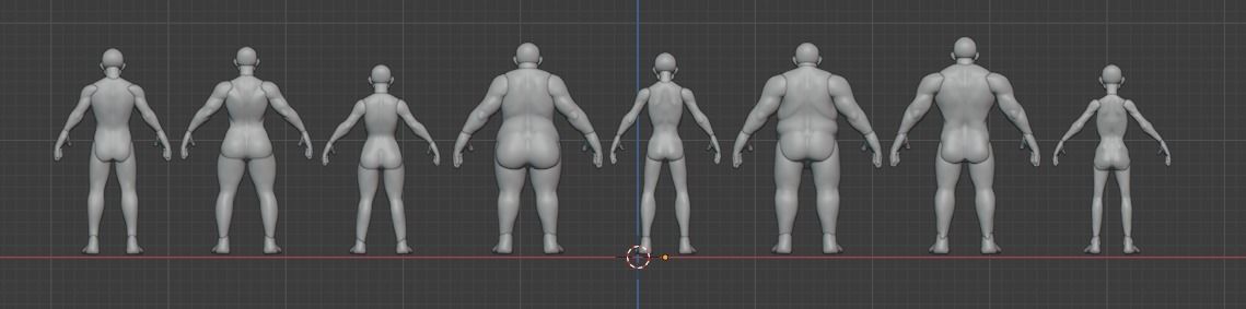 Stylized Base Meshes 3D model_1