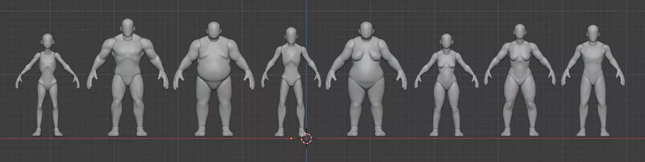 Stylized Base Meshes 3D model_0