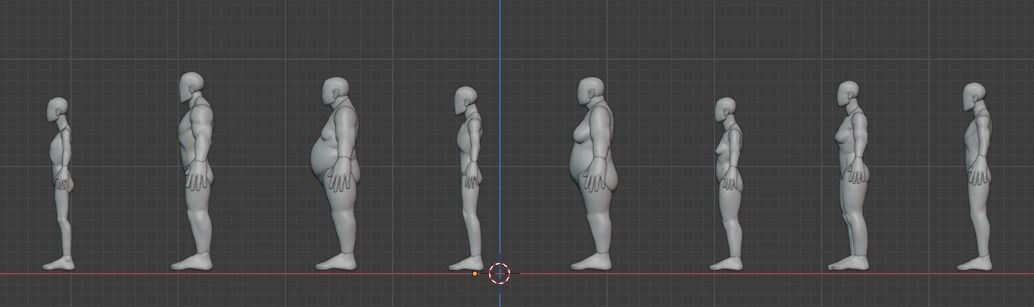 Stylized Base Meshes 3D model_2