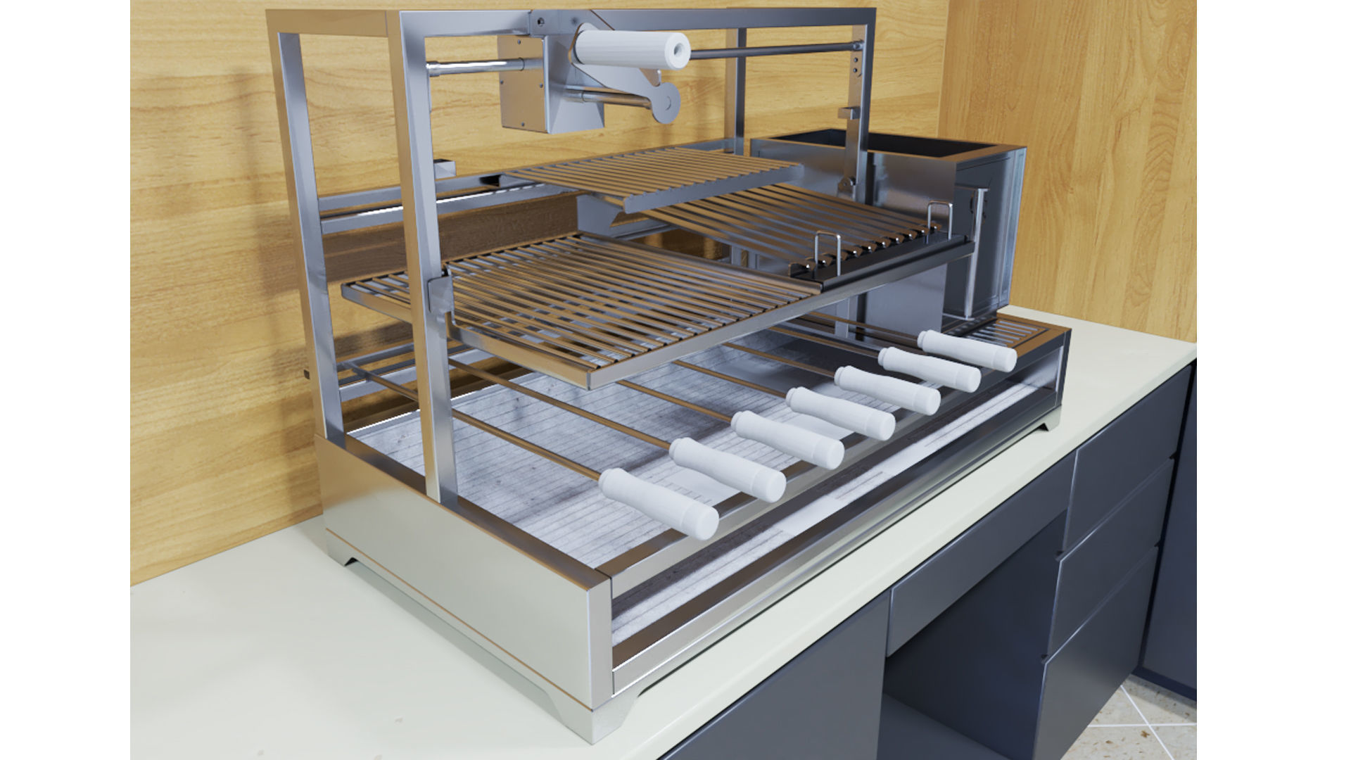 GRILL COAL BARBECUE 3D model_3