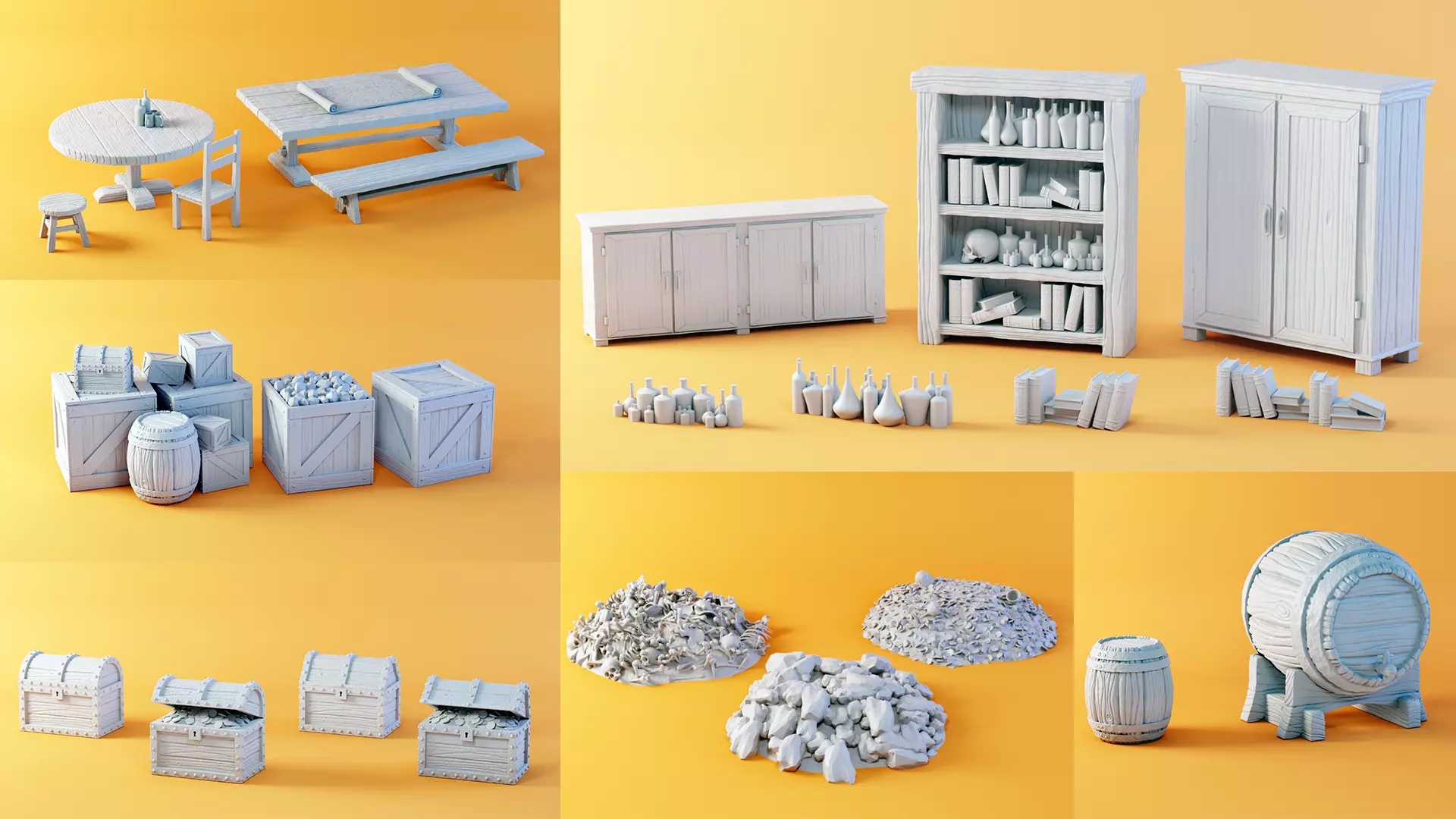 Furnitures and accessories for gaming 3D Model Collection_0