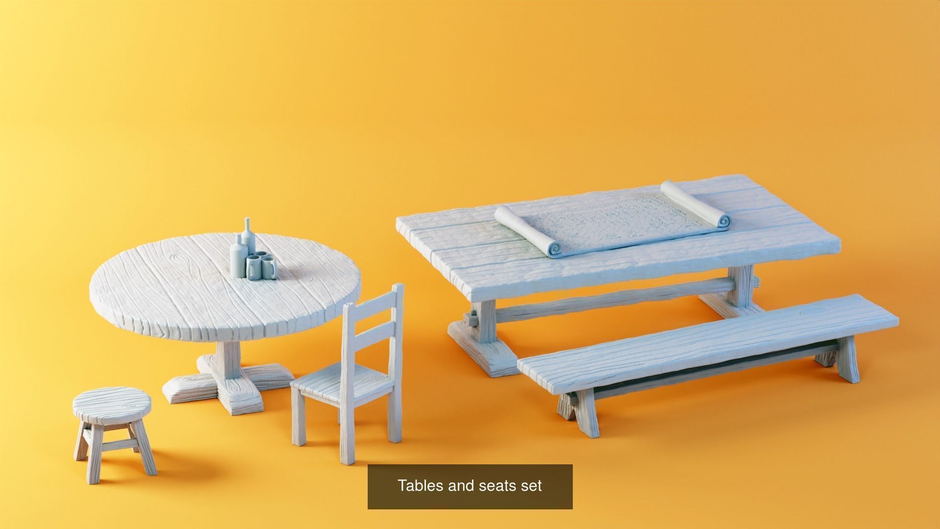 Furnitures and accessories for gaming 3D Model Collection_3