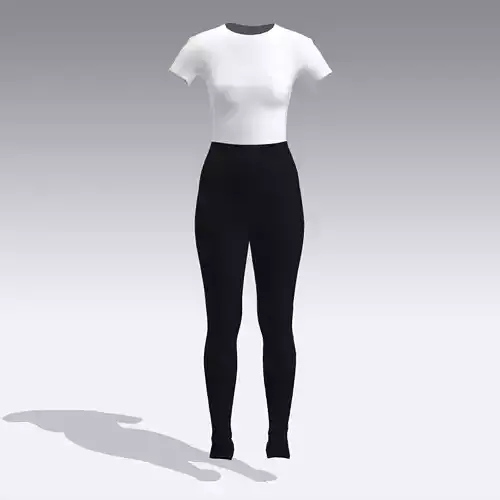 JUMPSUIT BLACK WHITE MATTE