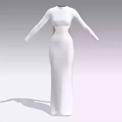 HOURGLASS LONG DRESS WHITE DEKOLETTE FASHION STYLE LOOK