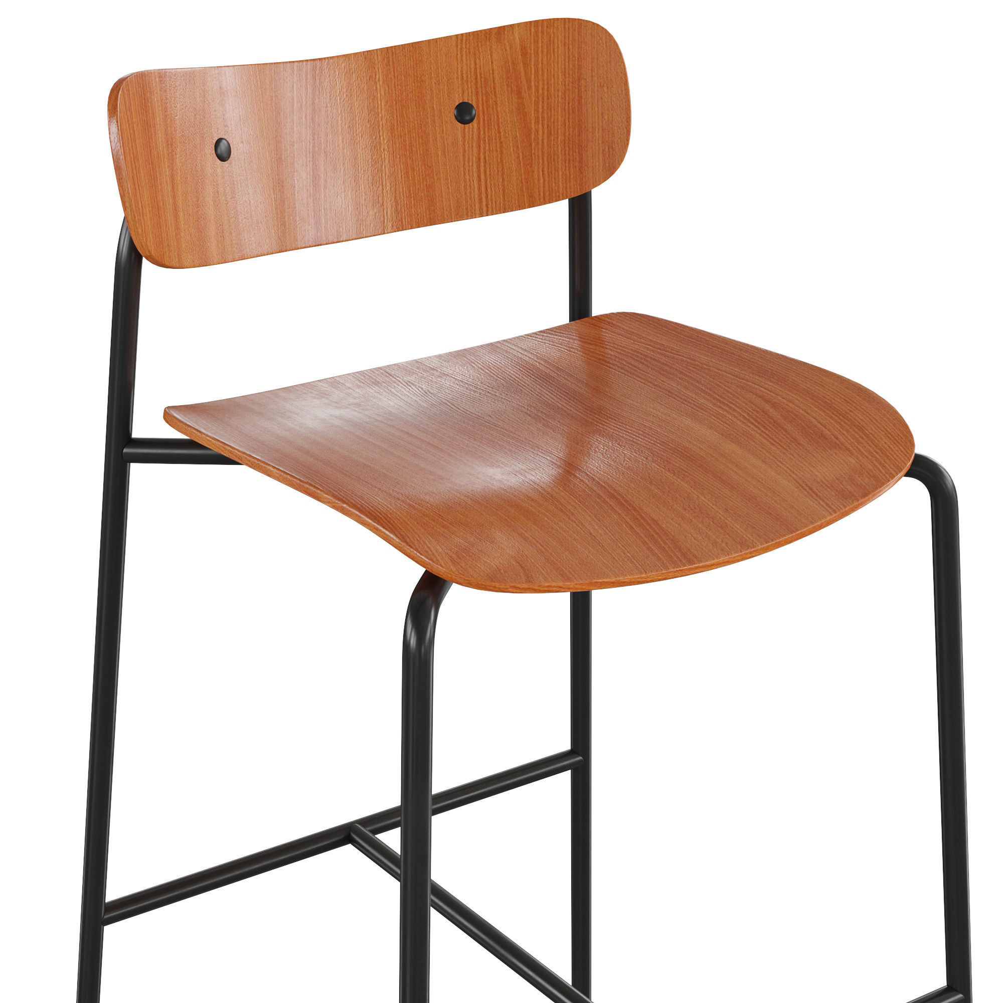 Natural Counter Height Bar Stool 3D model_4