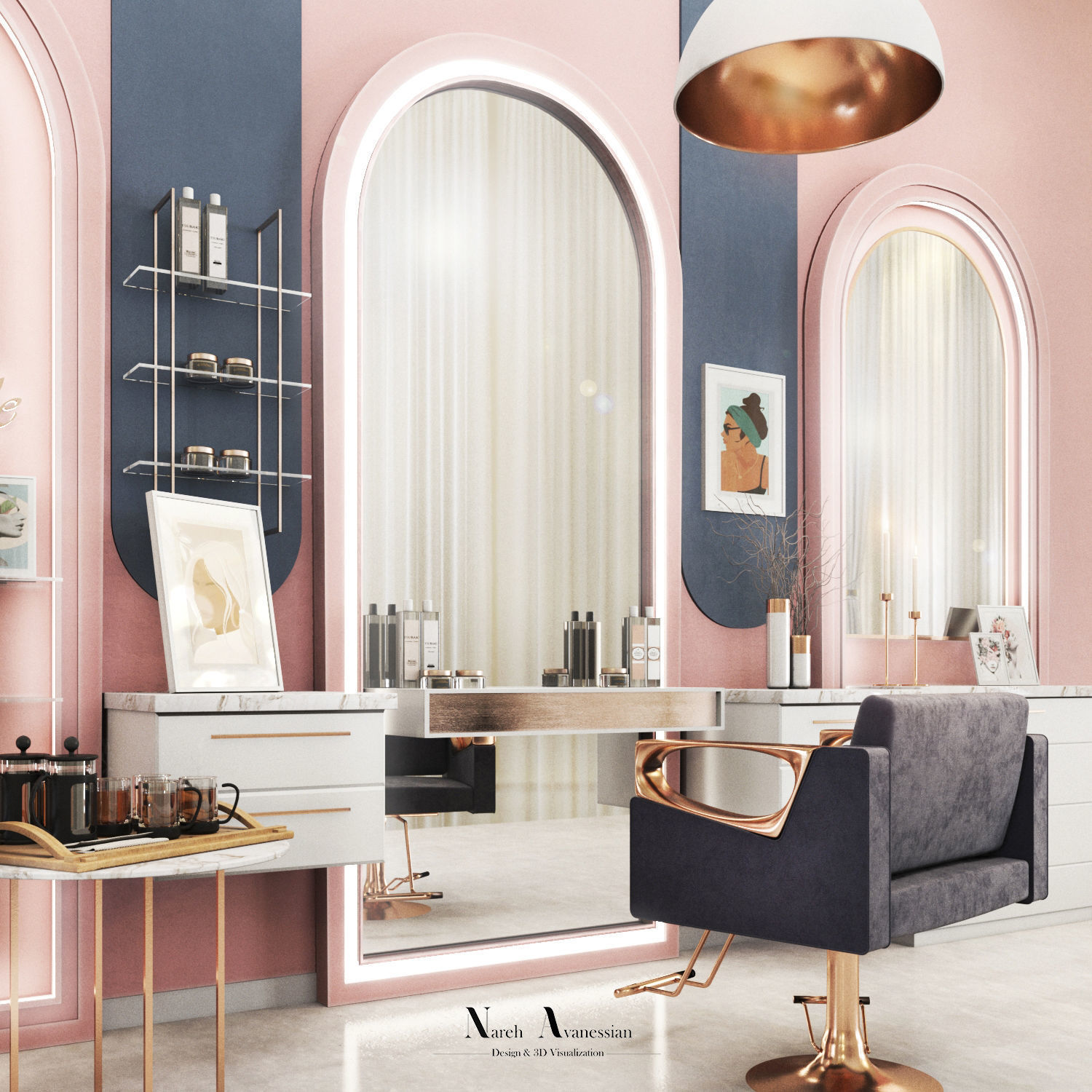 Beauty Salon Designings 3D Model Collection_14