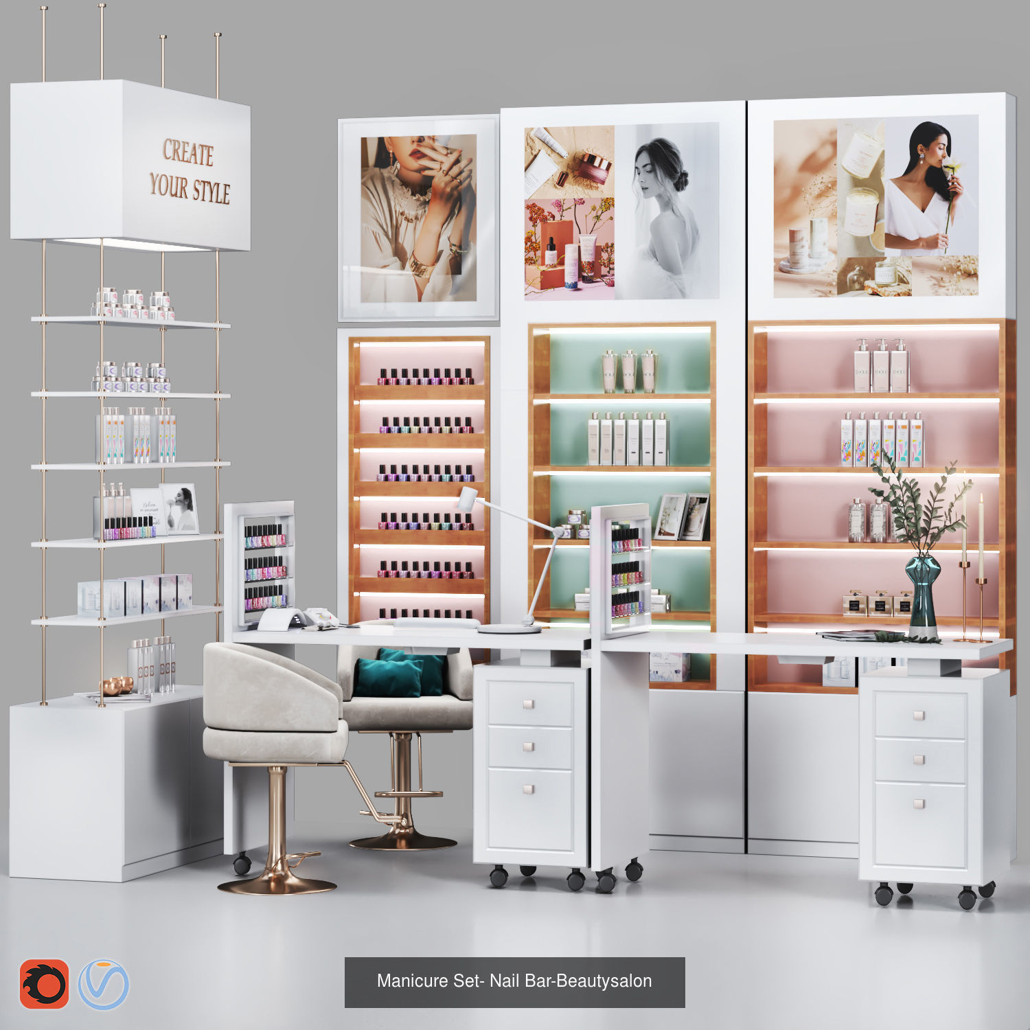 Beauty Salon Designings 3D Model Collection_5