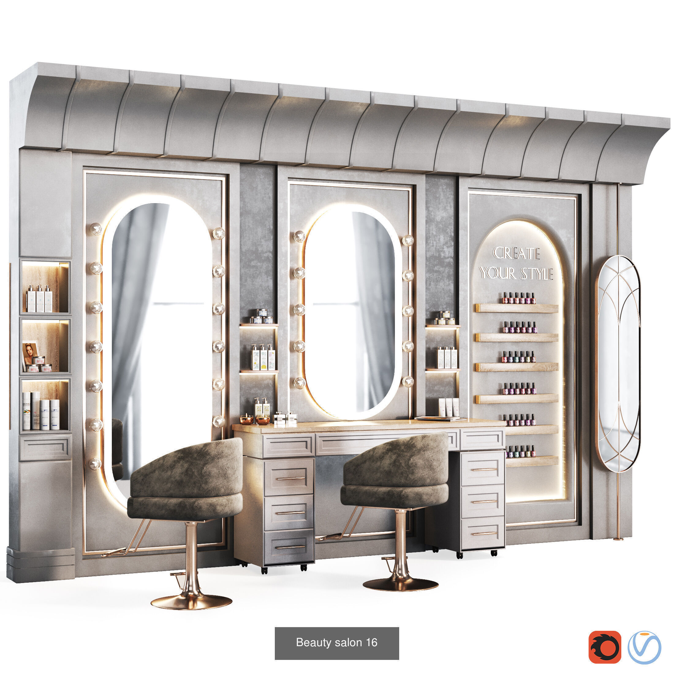 Beauty Salon Designings 3D Model Collection_7